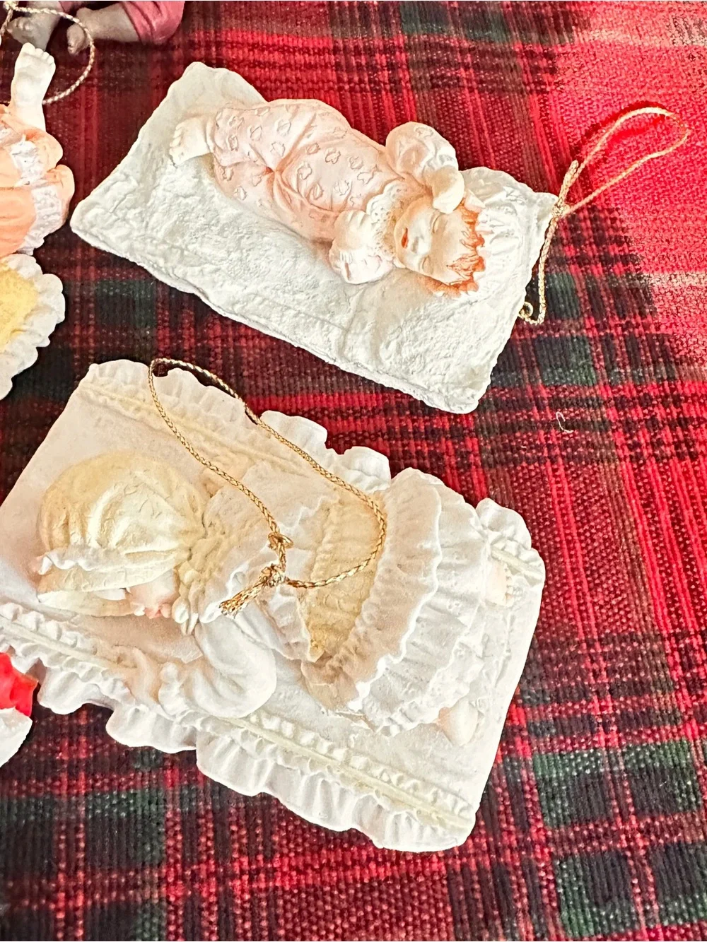 Lot of 14 Vtg Ashton Drake baby doll Christmas ornaments